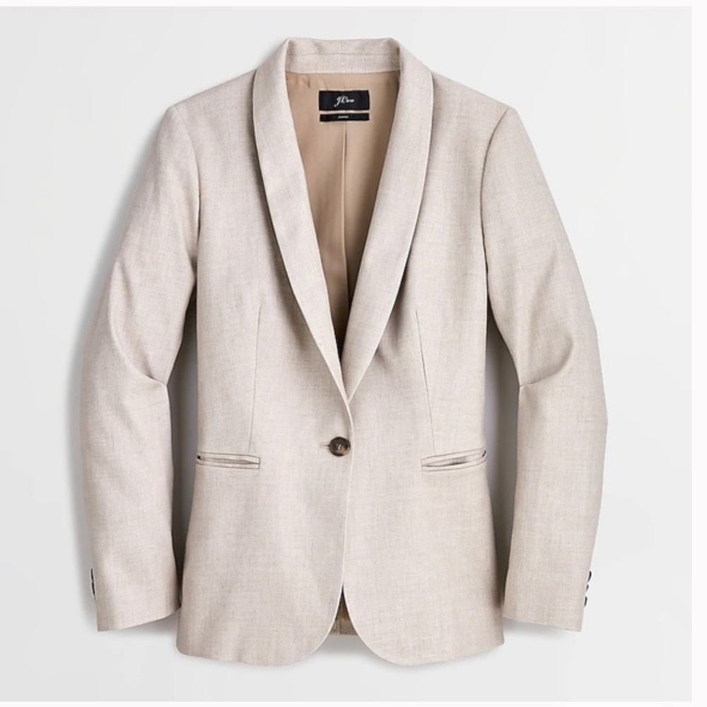 J. Crew Parke stretch linen blazer, Flax beige, Single Button size 2